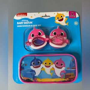 Pinkfong Baby Shark Pink Kids Swim Goggles & Case Set pink shark 3+ summer pool